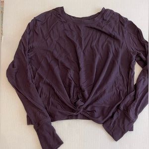 Athleta cropped twist front sweatshirt.